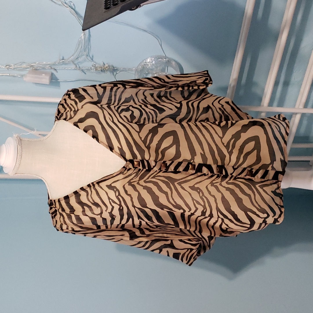 Sheer Textured Zebra Print Top